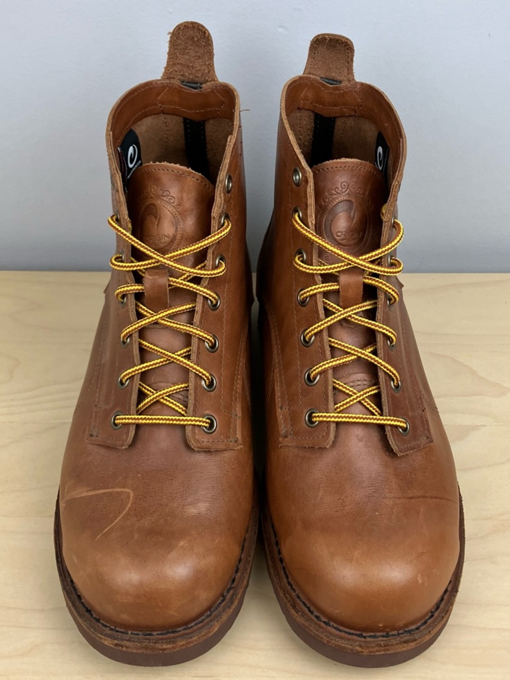 Origin Men’s Size 9.0 Coronado Brown Leather Boots Lace Up Made In Maine USA - Picture 4 of 14